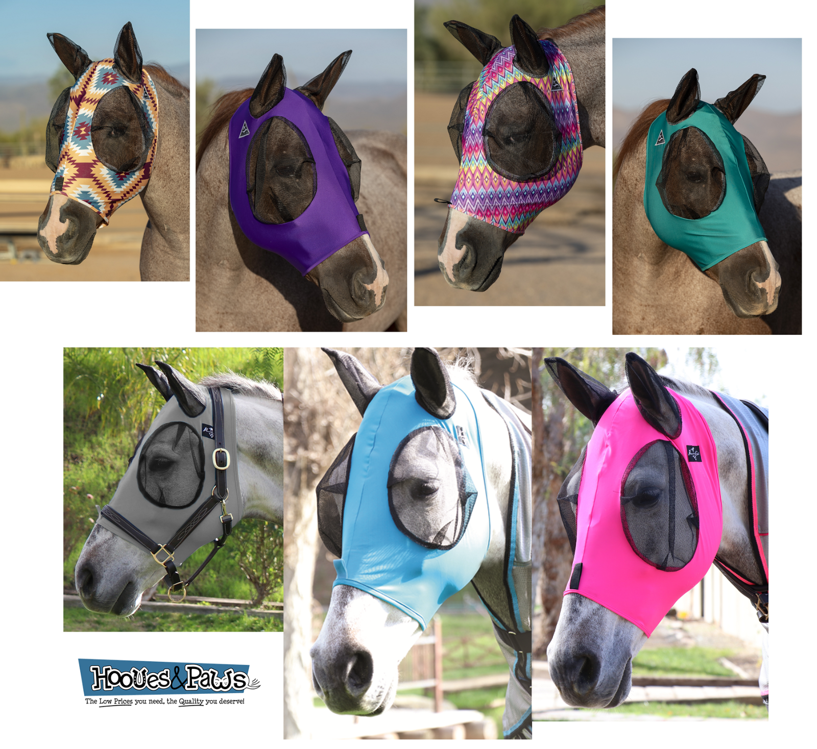 Professional's Choice Comfort Fit Horse & Arab Sizes Lycra Fly Mask with Ears