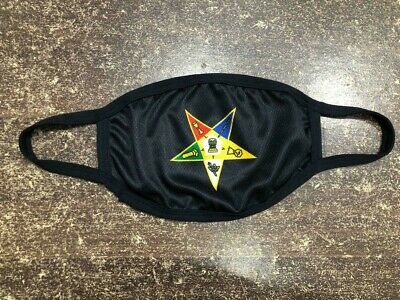 Masonic Oes Black Face Mask, Fraternity, Order Of Eastern Star Face Mask